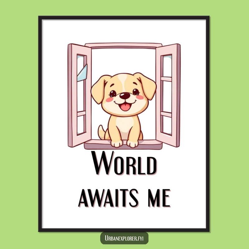 Funny Dog Window Poster: Hilarious Art for Curious Minds, Perfect Funny Gift!