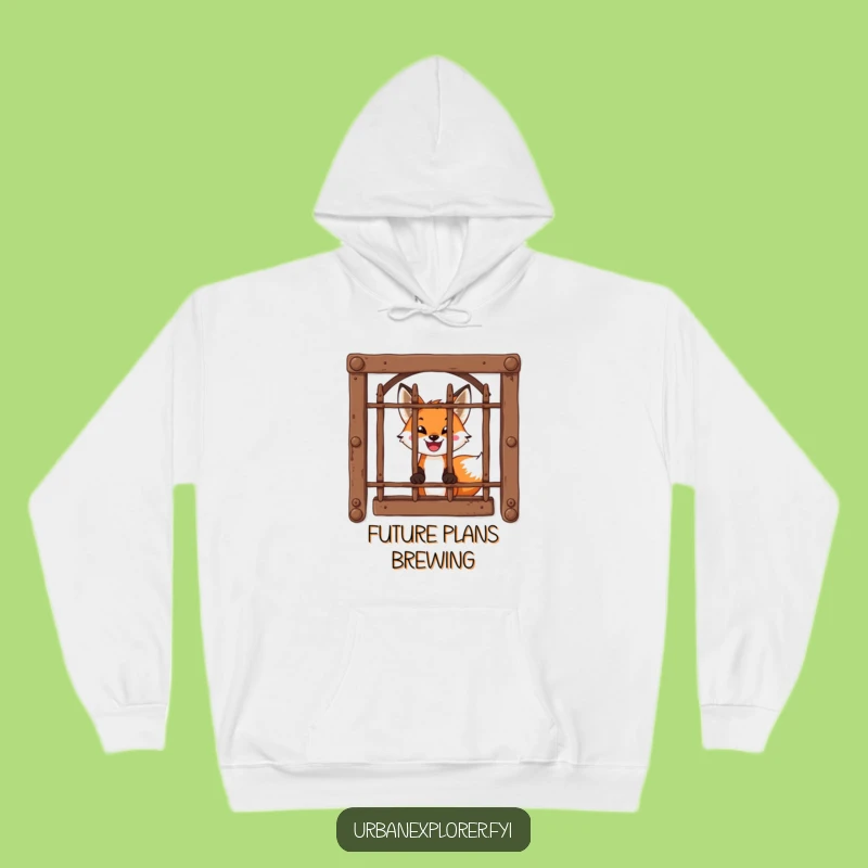 Funny Fox Window Hoodie: Cozy Curiosity, Brave Peek's Warmth, Ideal Funny Gift!
