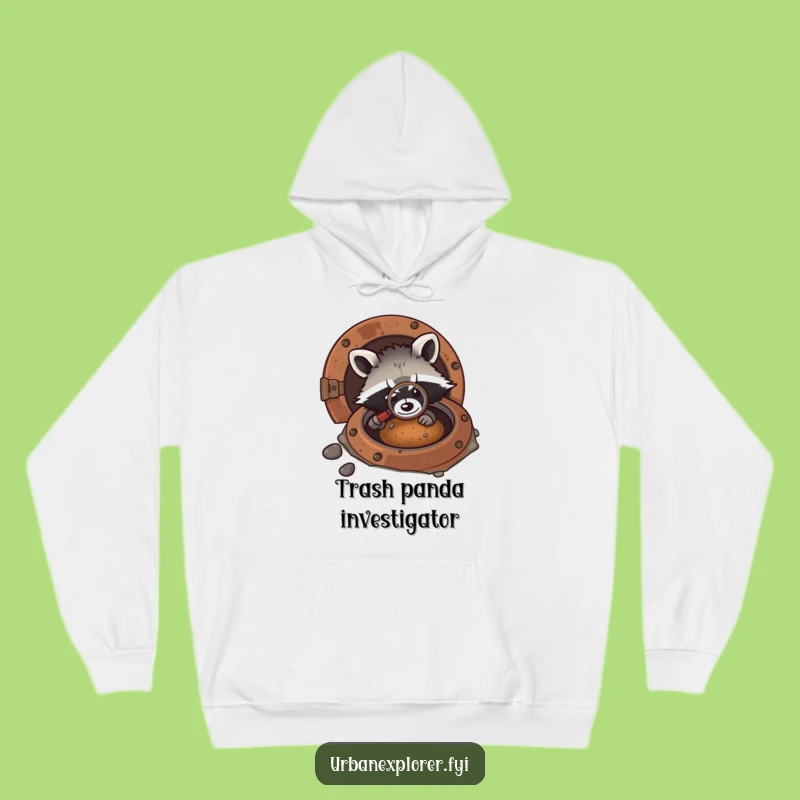 Funny Kawaii Raccoon Detective Hoodie - Cozy, Cute Mystery Character Sweatshirt