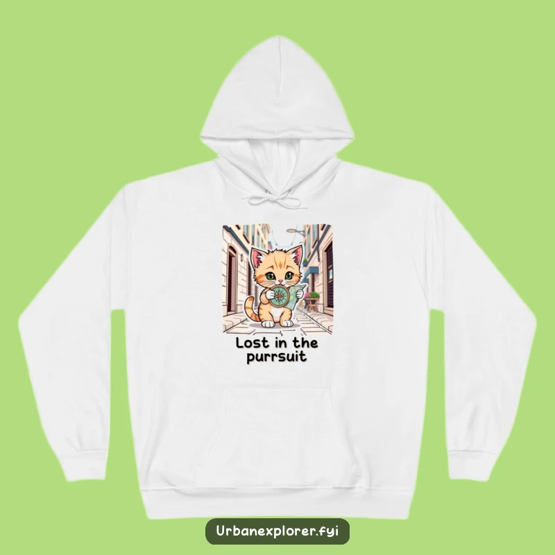 Funny Kitten Alley Explorer Hoodie: Cozy Comfort for City Dwellers