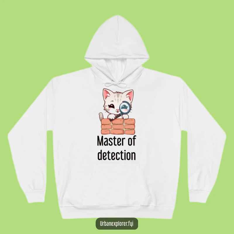 Funny Kitten Magnifying Glass Hoodie: Cozy Detective Cat Comfort Gift