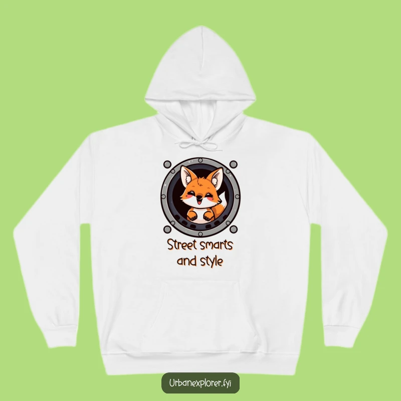 Funny Fox Sewer Grate Hoodie - Cozy & Hilarious Winter Gift