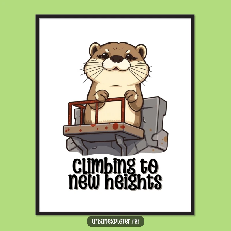 Free Printable Wall Art: Determined Otter, Funny Motivational Art