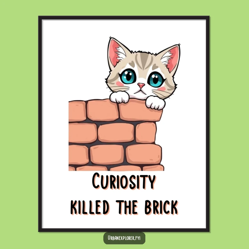 Funny Free Printable Wall Art: Curious Cat's Wonder