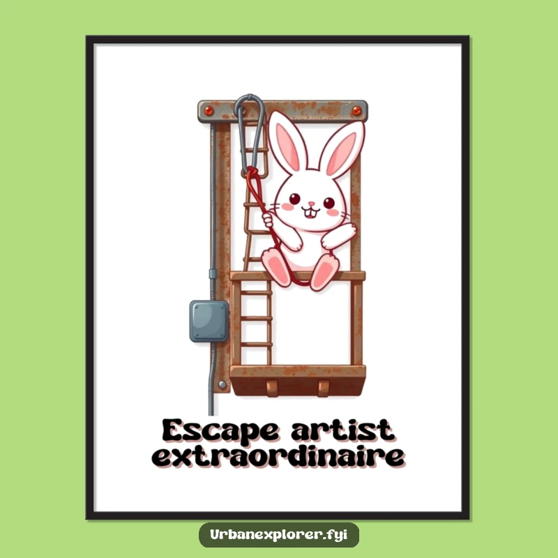 Funny Free Printable Kawaii Bunny Wall Art - Downloadable & Adventurous DIY Decor
