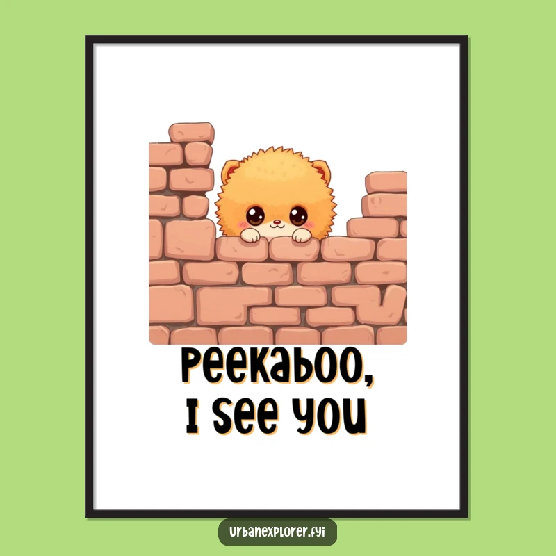 Free Printable Fluffy Creature Wall Art: Cute Peek Downloadable Decor!