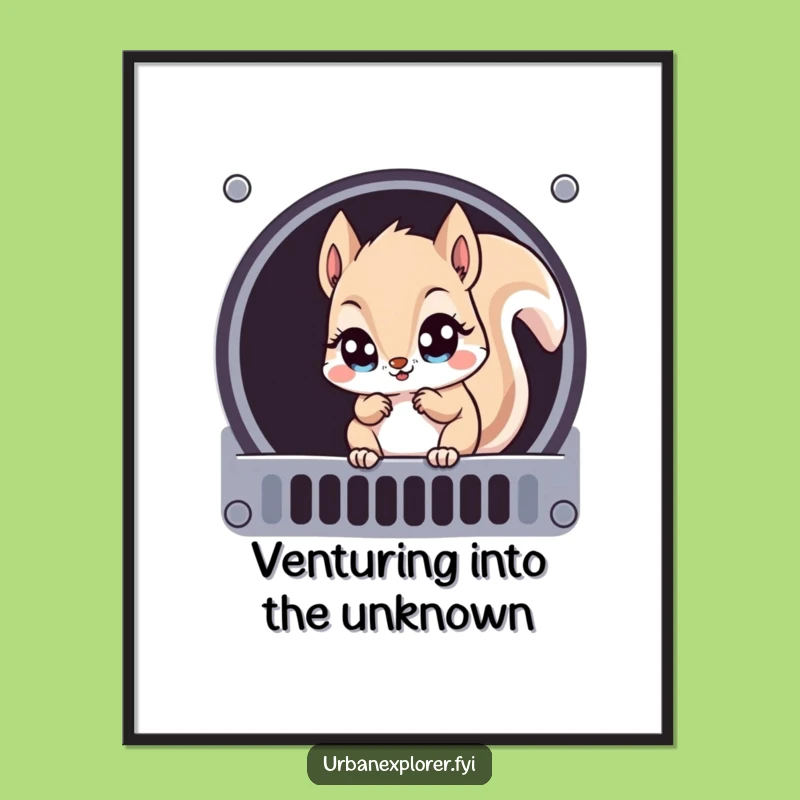 Free Printable Kawaii Squirrel Art - Funny Downloadable Decor for Quirky Spaces