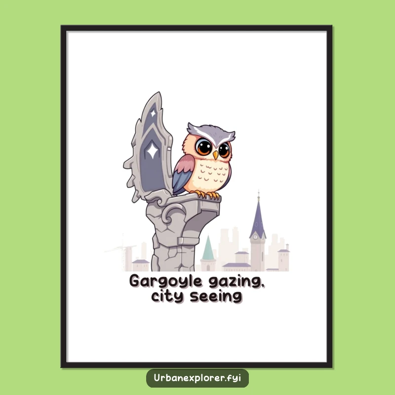 Free Printable Wall Art: Kawaii Owl's City Watch - Downloadable Decor