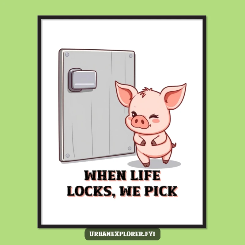 Funny Free Printable Wall Art: Piglet's Sly Tiptoe