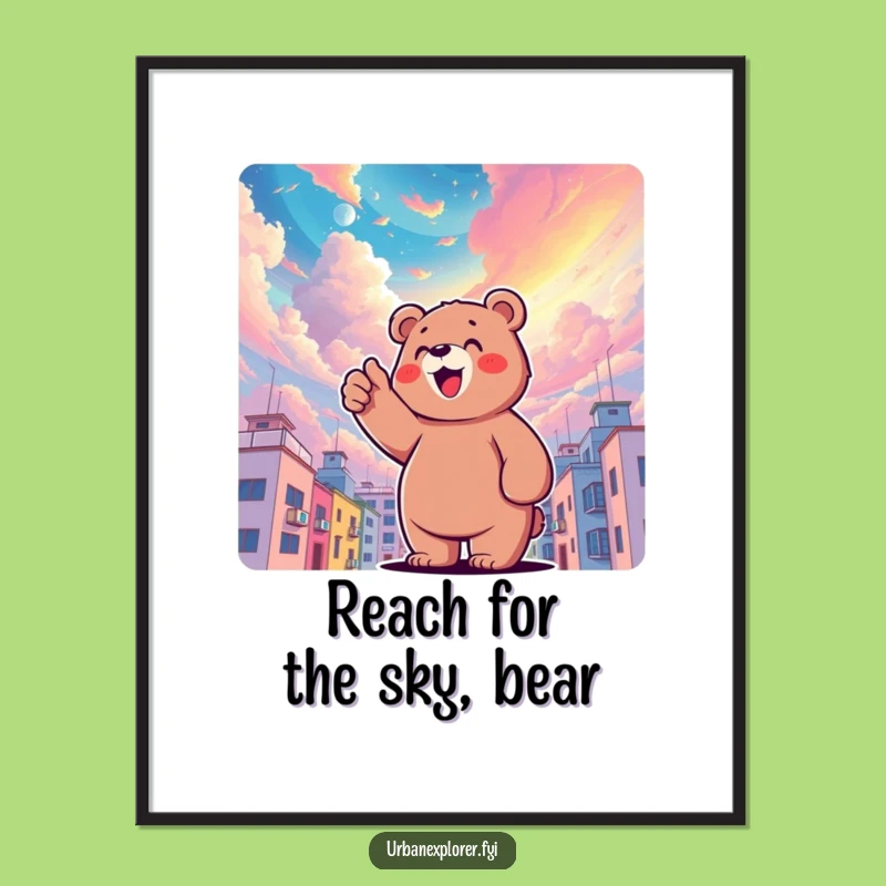 Funny Free Printable Bear Wall Art: Surreal Sky, Hilarious Downloadable Art