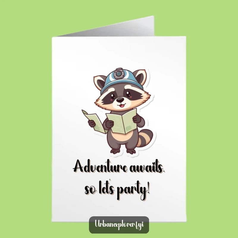Free Printable Birthday Card: Raccoon Navigator, A Hilarious Adventure Downloadable Gift