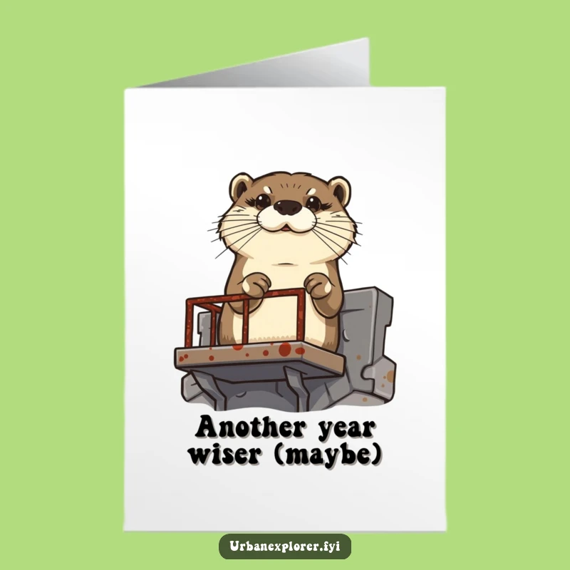 Free Printable Birthday Card: Determined Otter, Funny Goal-Getter Greeting