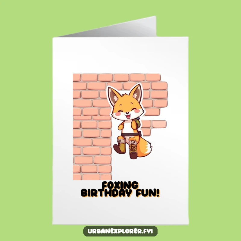 Free Printable Birthday Card: Fox Rappels Down Funny Downloadable Gift 2024!