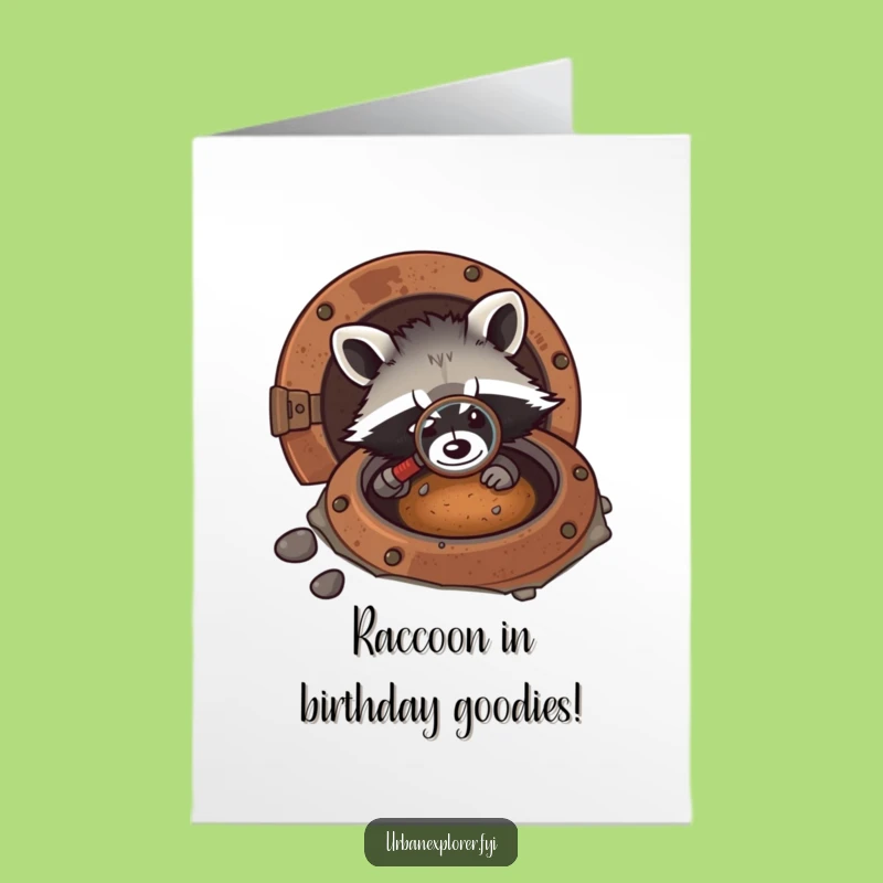 Free Printable Birthday Card: Raccoon Detective Fun, Hilarious Downloadable Gift for Mystery Lovers