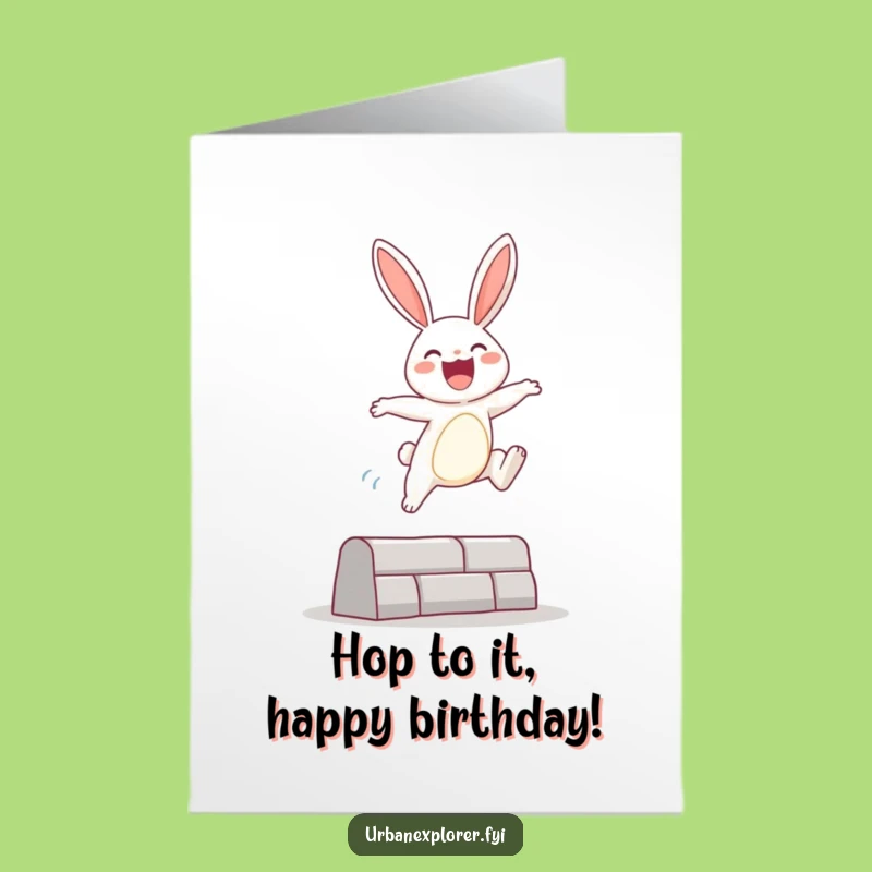 Free Printable Bunny Birthday Card: Leaping Joy Over Hurdles for a Hoppy Celebration