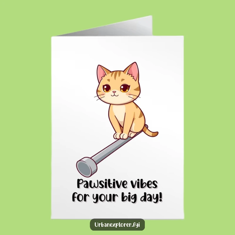Free Printable Birthday Card: Funny Cat on Pipe, A Purrfectly Hilarious Downloadable Gift