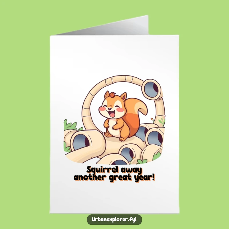 Printable Birthday Card: Funny Squirrel Maze Adventure Free Printable Downloadable