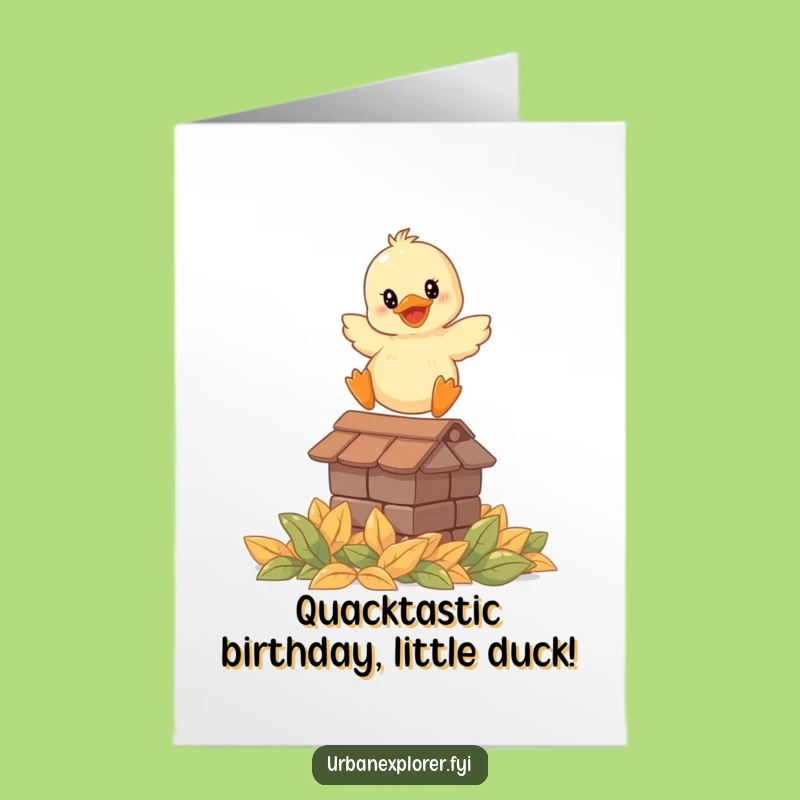 Free Printable Duckling Leaping Birthday Card - Funny Animal Printable Downloadable Gift