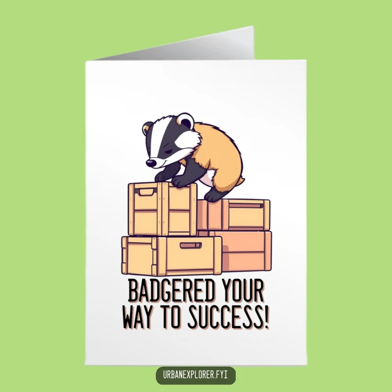 Free Printable Badger Congrats Card: Determined Climb, Downloadable & Print-at-Home