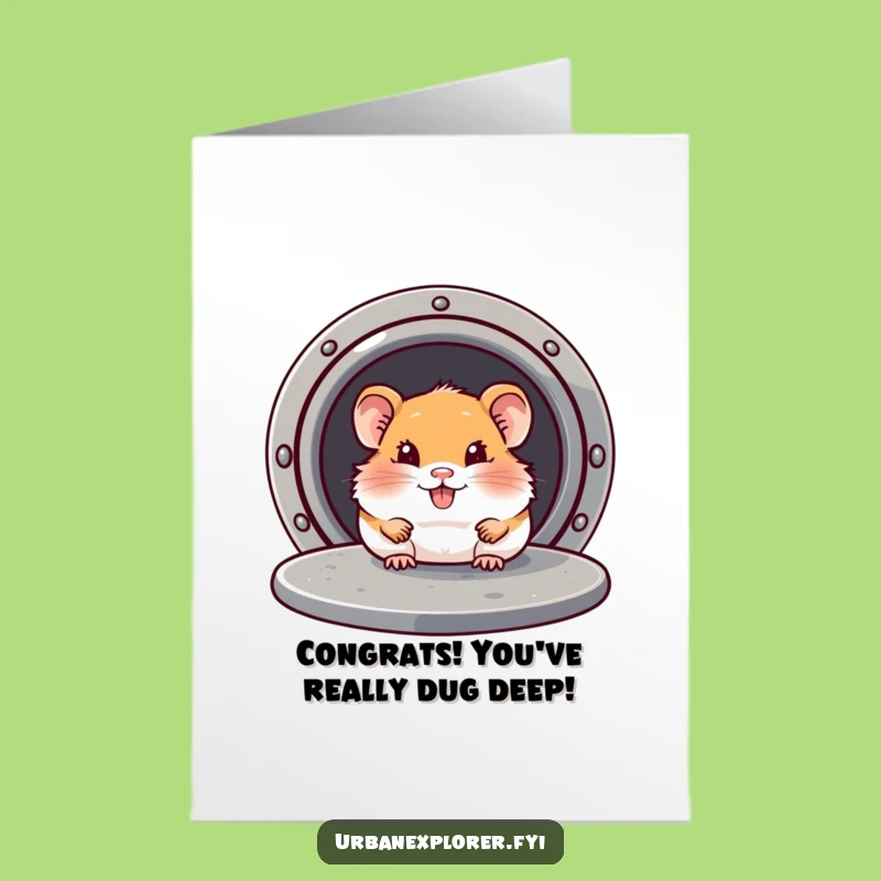 Free Printable Congrats Card: Hamster's Secret Peek Celebration
