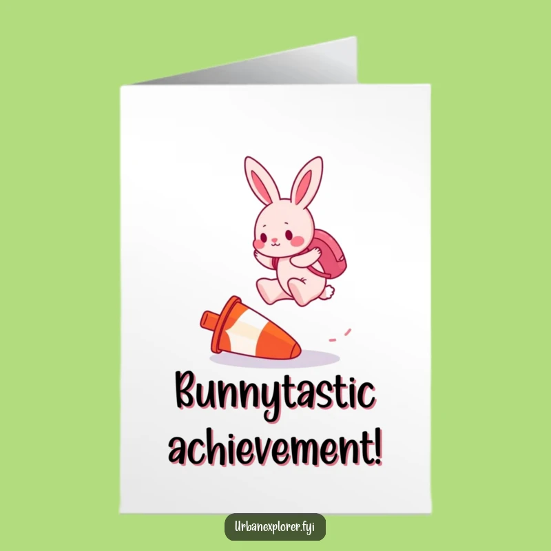 Free Printable Bunny Explorer Congrats Card - Funny Downloadable Achievement Gift!