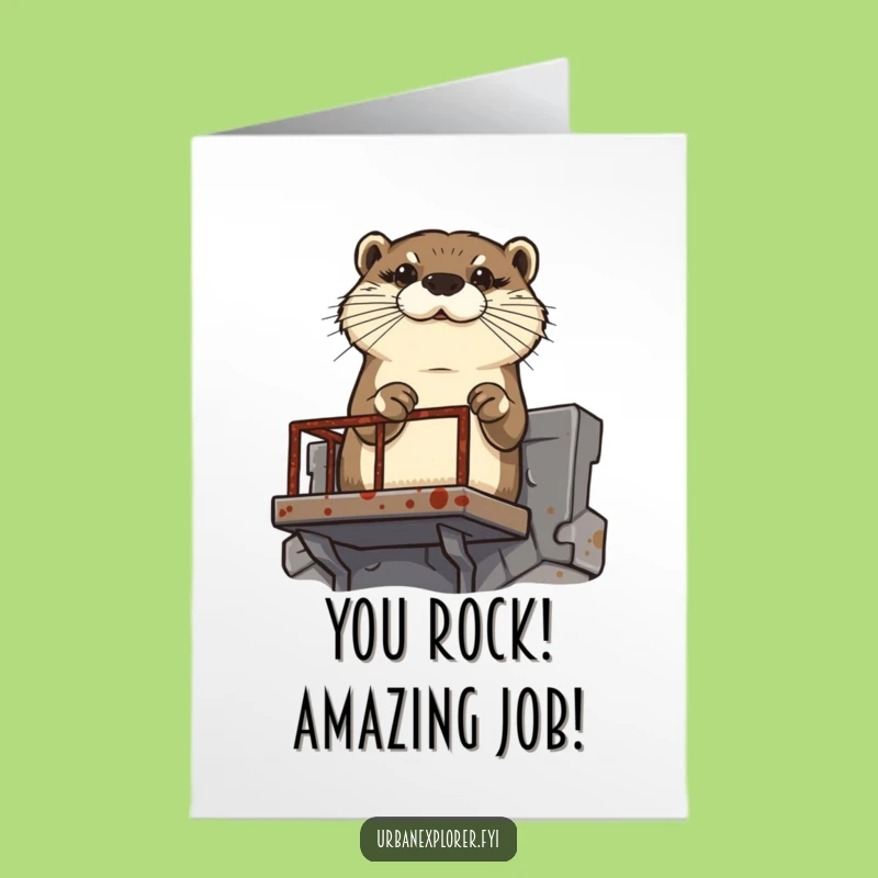 Free Printable Congrats Card: Determined Otter, Funny Achievement Art