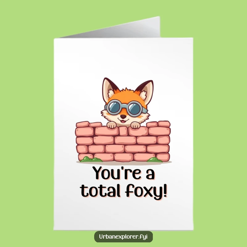 Free Printable Congrats Card: Goggle Fox's Joyful Reveal