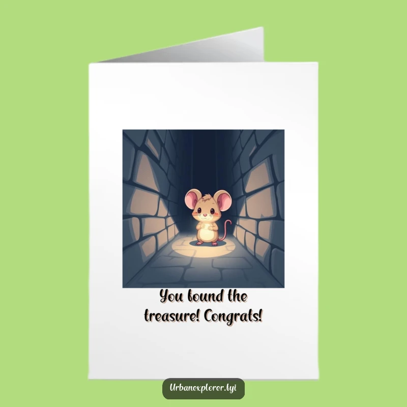 Free Printable Congrats Card: Mouse Explorer Success - Humorous Downloadable Celebration Gift