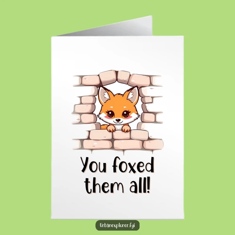 Free Printable Kawaii Fox Congrats Card - Hilarious Downloadable Surprise for Big Wins