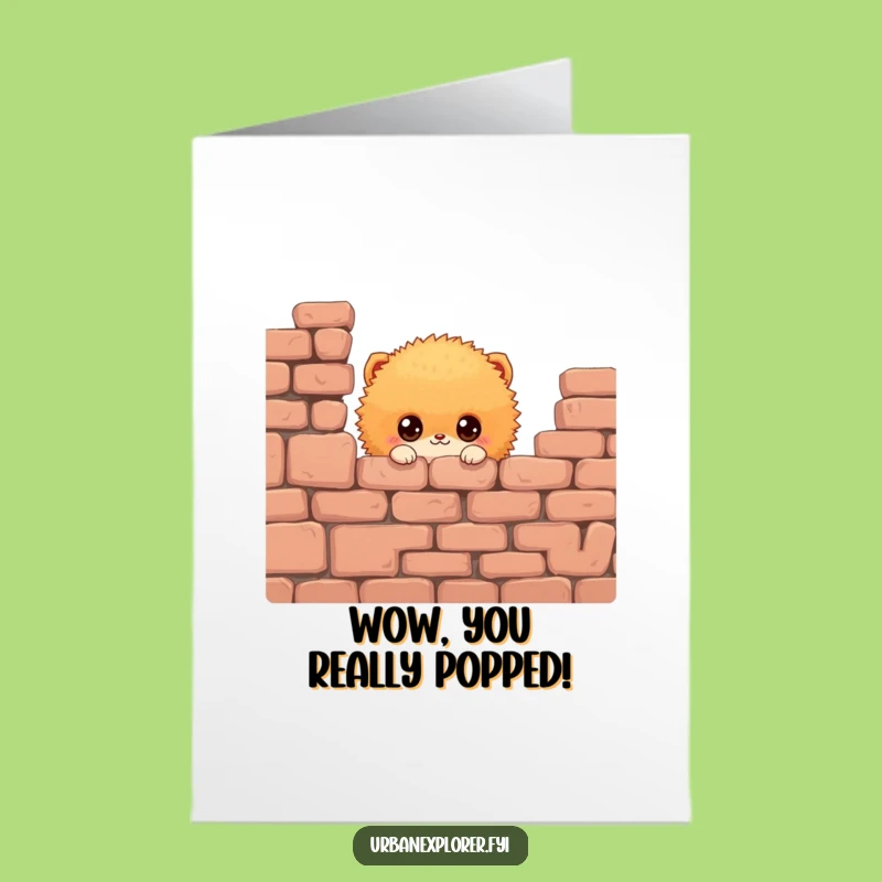 Free Printable Fluffy Creature Congrats Card: Cute Peek Downloadable!