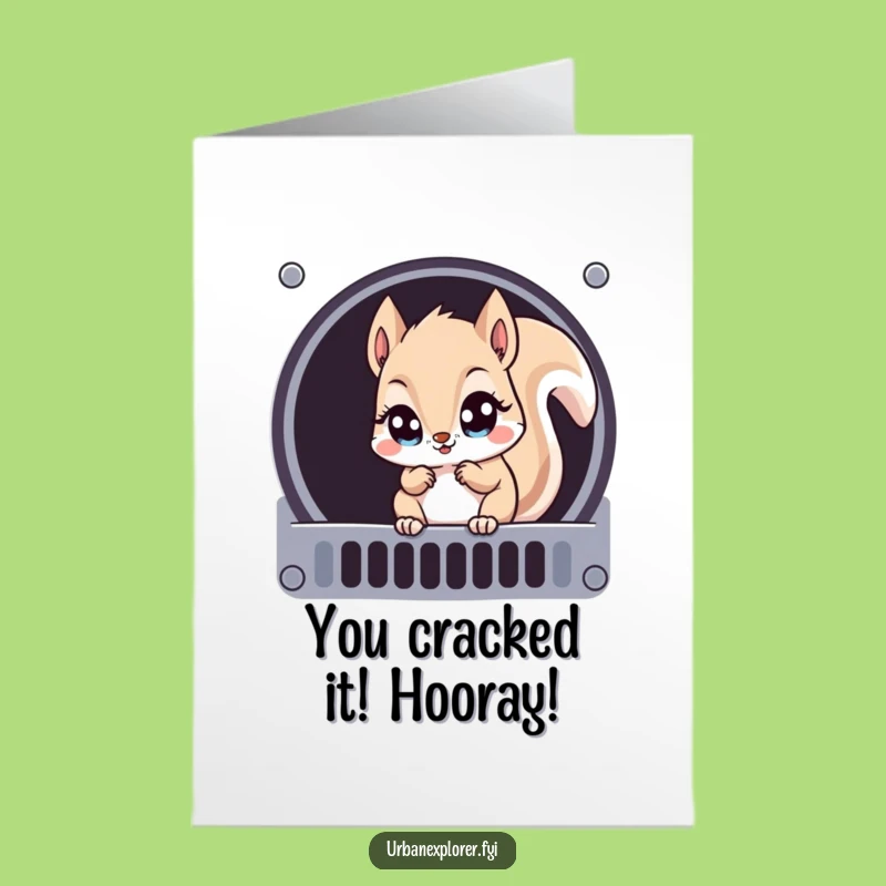 Free Printable Kawaii Squirrel Congrats Card - Hilarious Downloadable Gift for Accomplishments