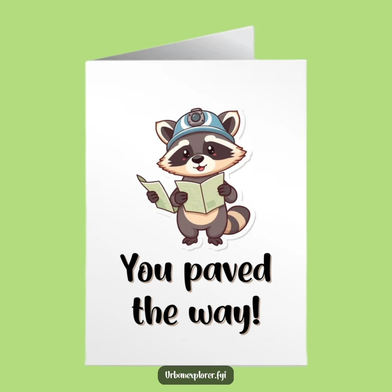 Free Printable Congrats Card: Raccoon's Journey Success, Hilarious Achievement Downloadable Gift