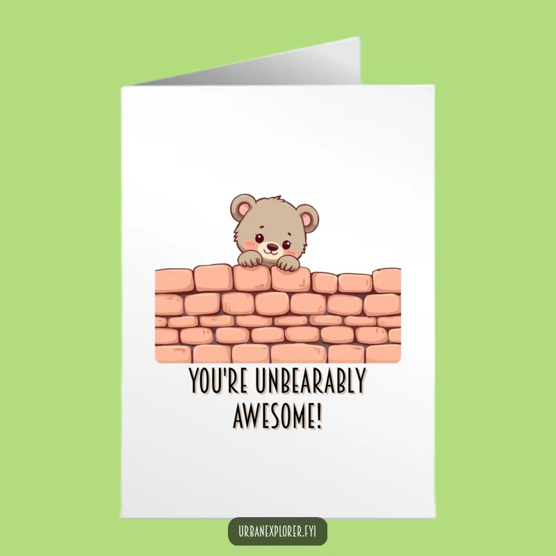 Free Printable Bear Cub Congrats Card: Funny Downloadable Gift for Sneaky Success