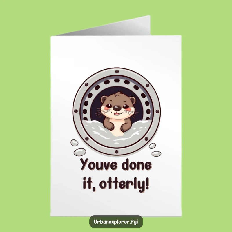 Free Printable Congratulations Card: Otter Grin from Grate, Hilarious Downloadable