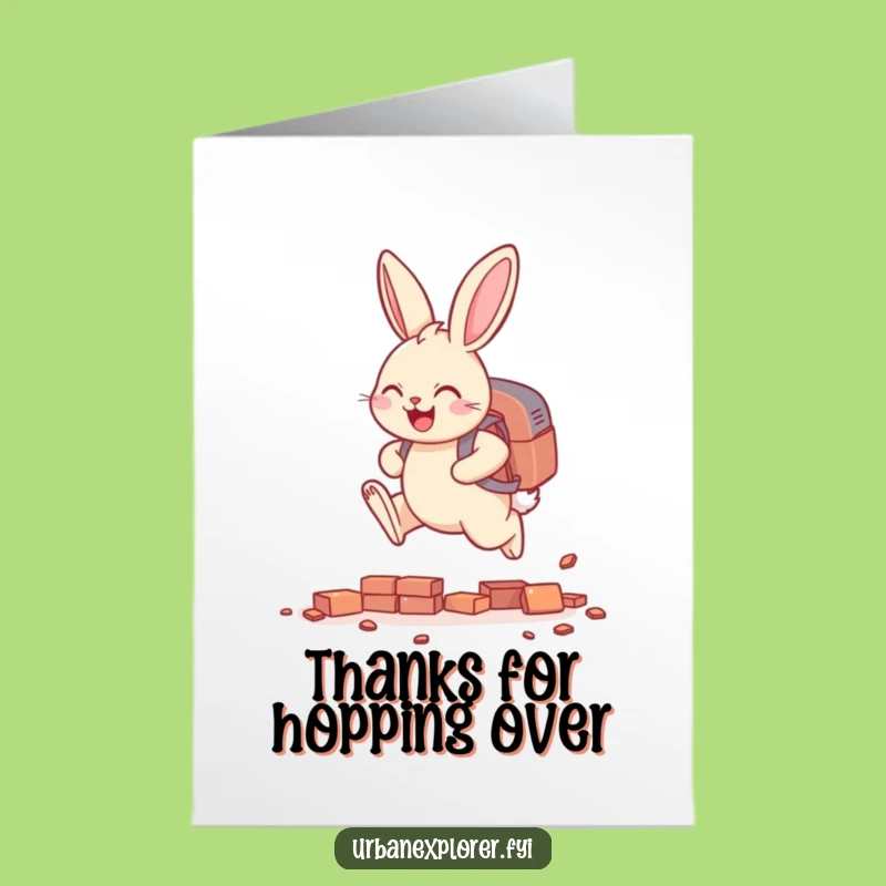 Free Printable Bunny Thank You Card: Funny Leaping Gratitude
