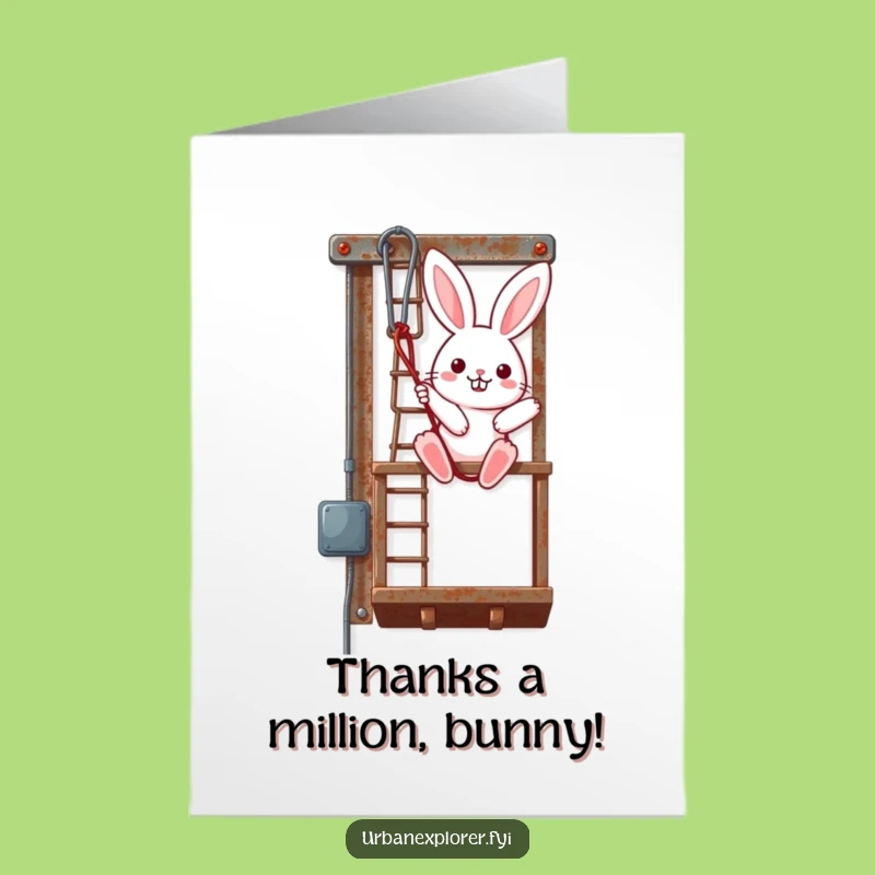 Free Printable Kawaii Bunny Thank You Card - Funny Downloadable Appreciation with a Descent