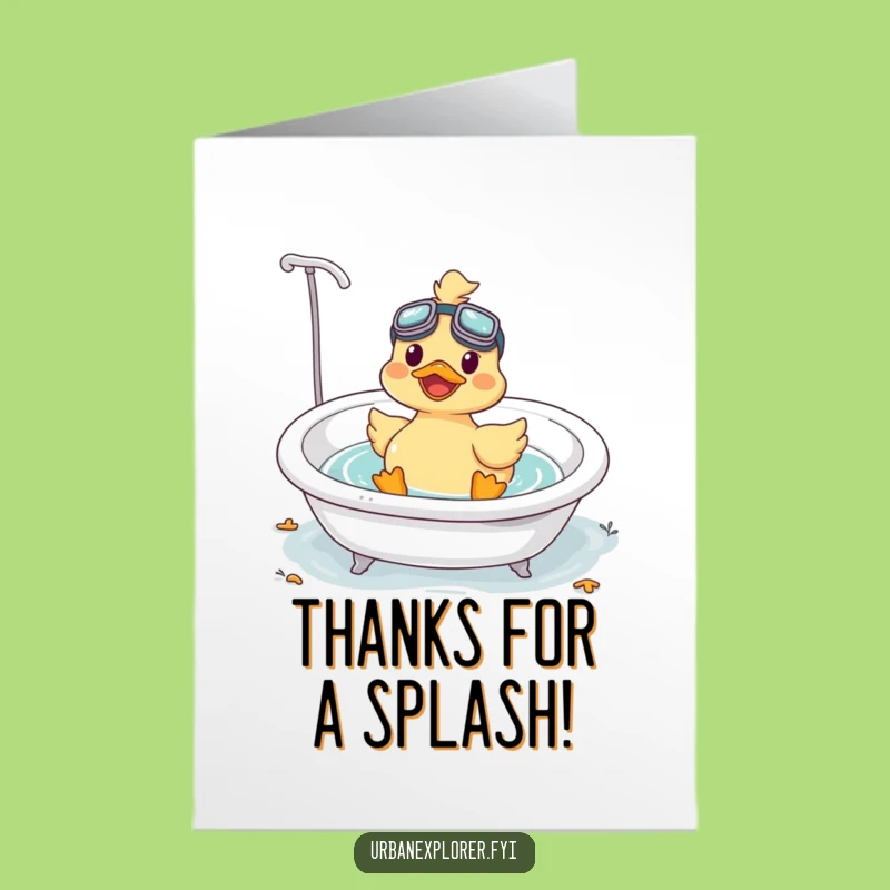 Free Printable Kawaii Duck Thank You Card - Cheerful Downloadable Gift for Showing Appreciation