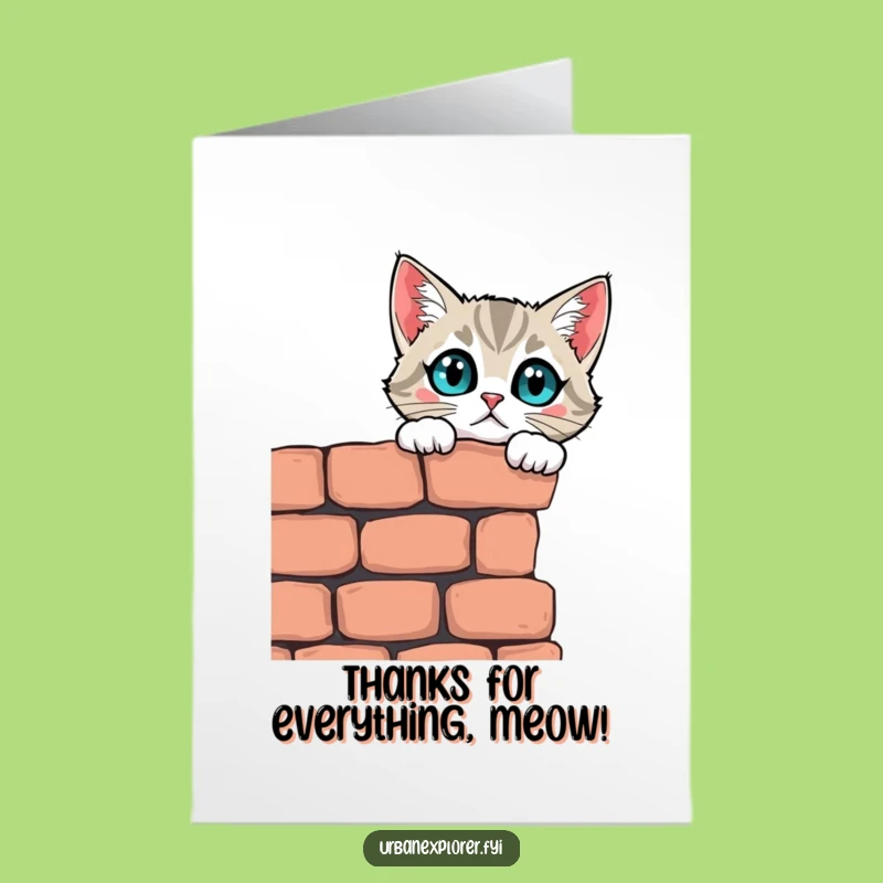 Free Printable Thank You Card: Curious Cat's Gratitude