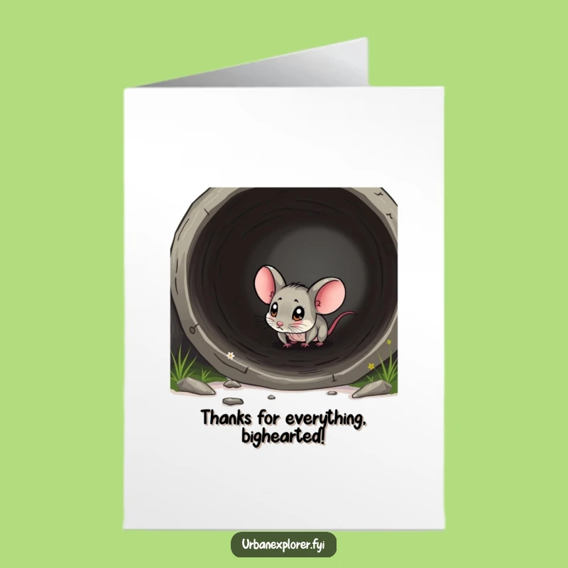 Free Printable Thank You Card: Curious Mouse, Funny Downloadable Gift for Appreciation
