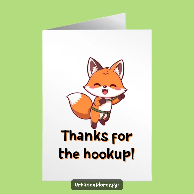Free Printable Thank You Card: Fox's Assist, Clever Downloadable Gift