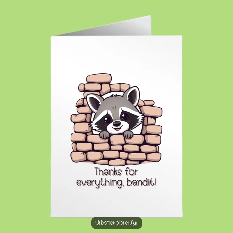 Free Printable Thank You Card: Raccoon Says Thanks, Perfect Print at Home Gift