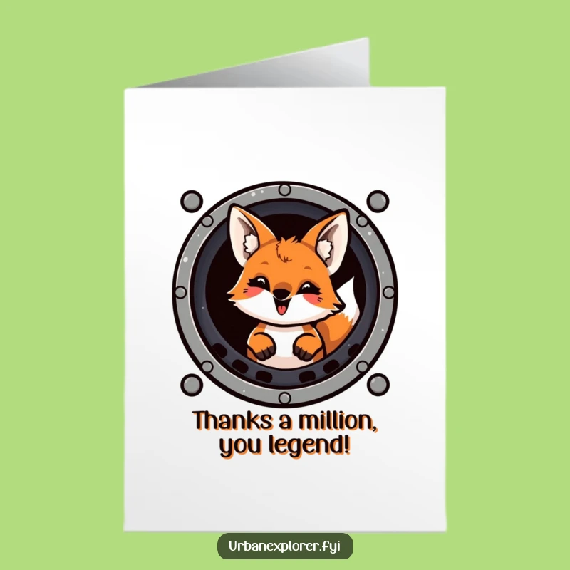 Free Printable Thank You Card: Sly Fox Grin, Funny Downloadable