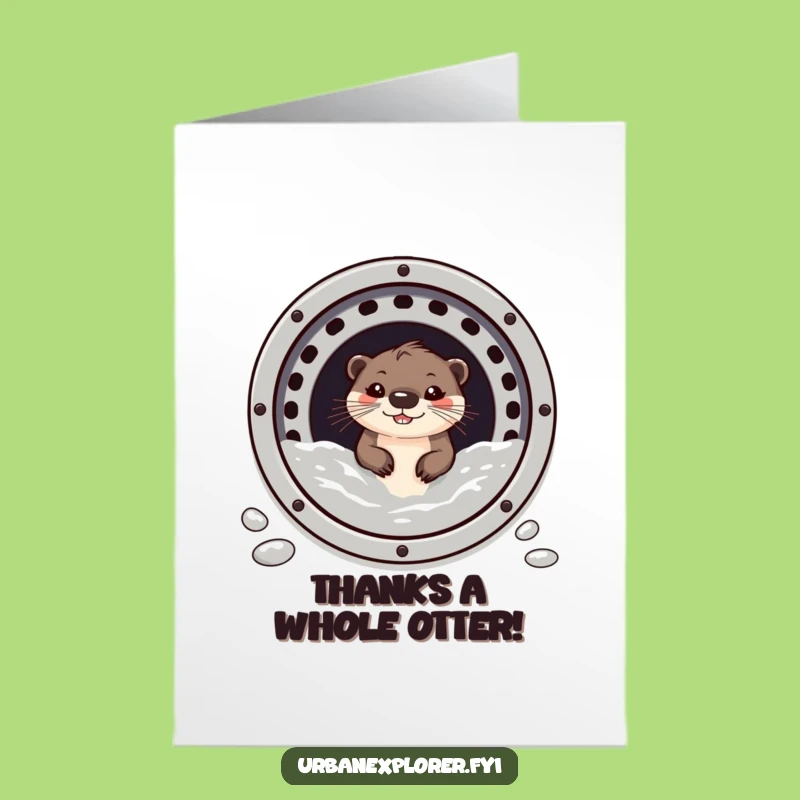Humorous Free Printable Thank You Card: Otter's Grin, Downloadable Appreciation