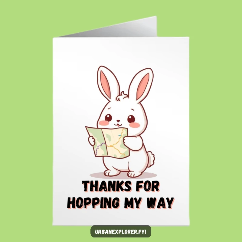 Free Printable Rabbit Thank You Card: Guided Thanks, Funny Downloadable Gift of Appreciation