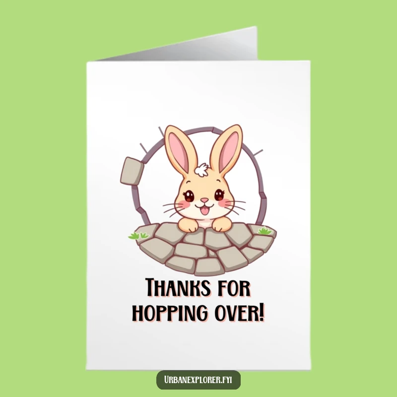 Free Printable Thank You Card: Bunny Thanks You Funny Downloadable Gift!