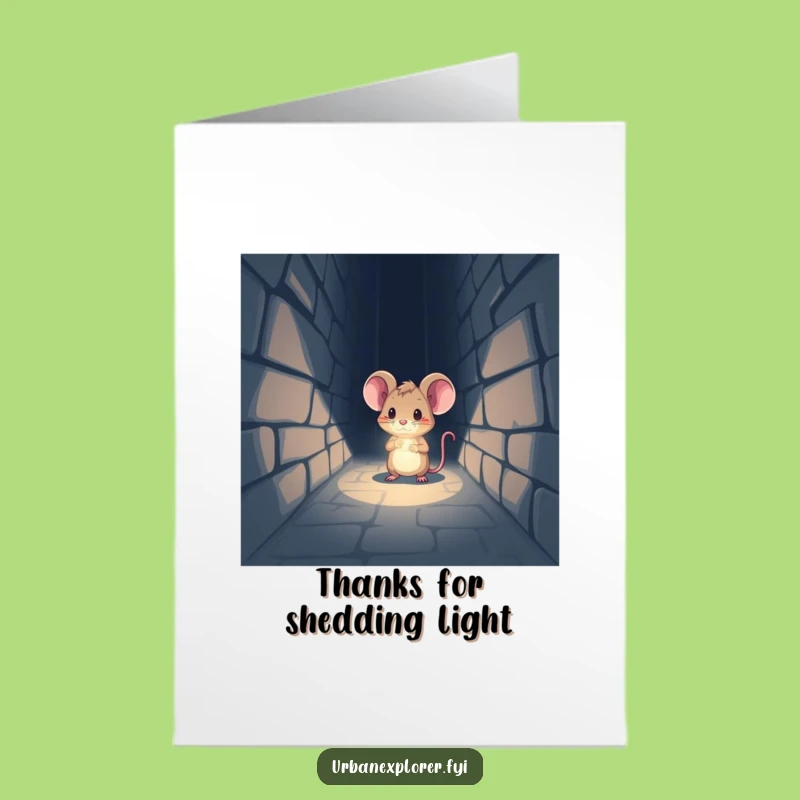 Free Printable Thank You Card: Mouse Explorer Gratitude - Humorous Downloadable Message Gift