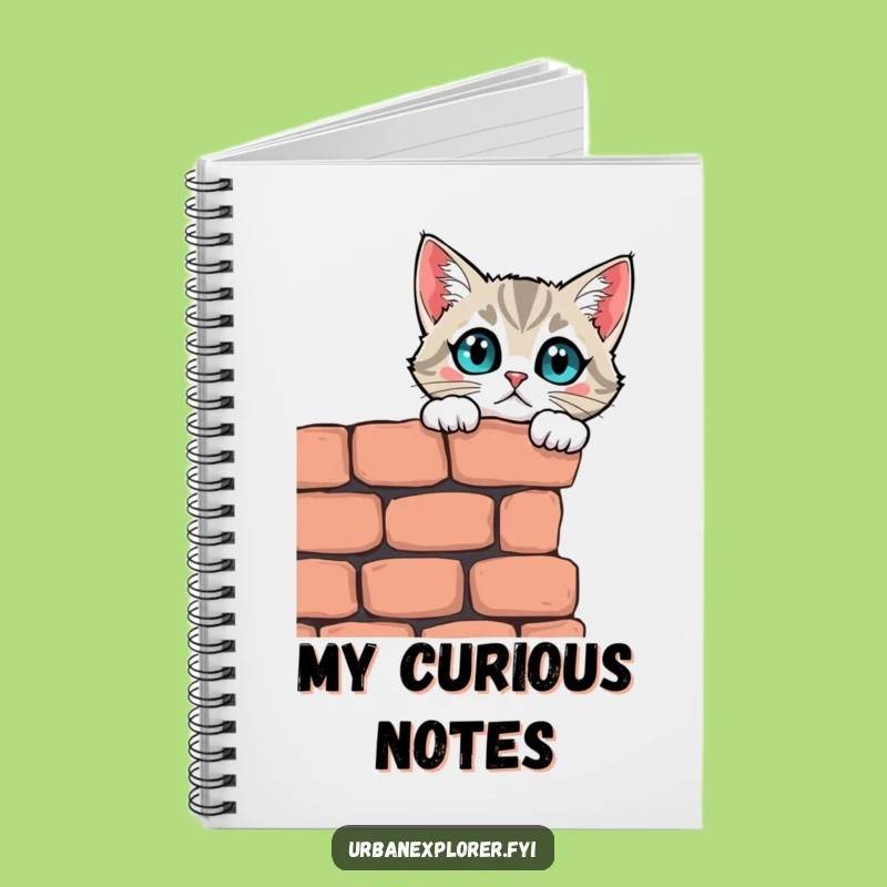 Funny Curious Cat Wall Notebook: Jot Down Your Wonders!