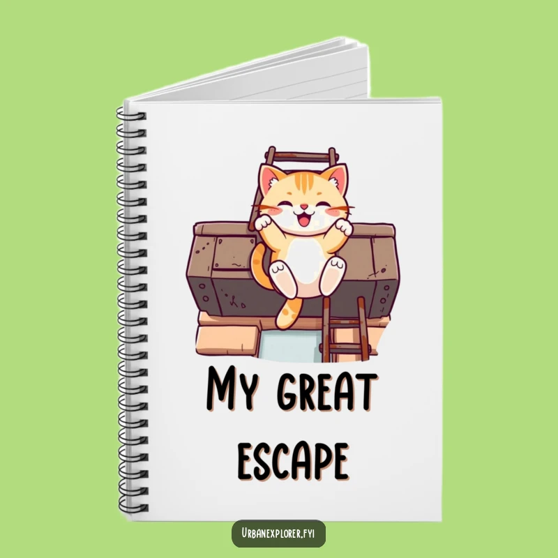 Funny Kawaii Cat Fire Escape Notebook: Urban Adventures, Creative Journal Gift