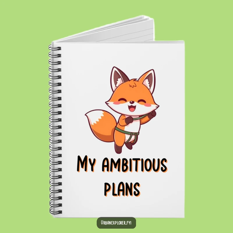 Funny Kawaii Fox Grappler Notebook - Enthusiastic Adventure Journal
