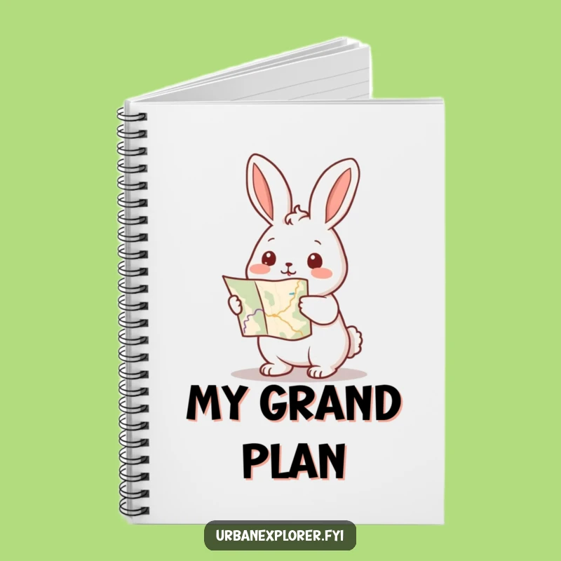 Funny Kawaii Rabbit Map Notebook: Adventure Planner, Creative Journal Gift